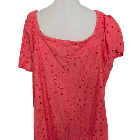 Lane Bryant Eyelet Convertible Dress Womens Size 26/28 Porcelain Rose 100% Cotto - Picture 9 of 10